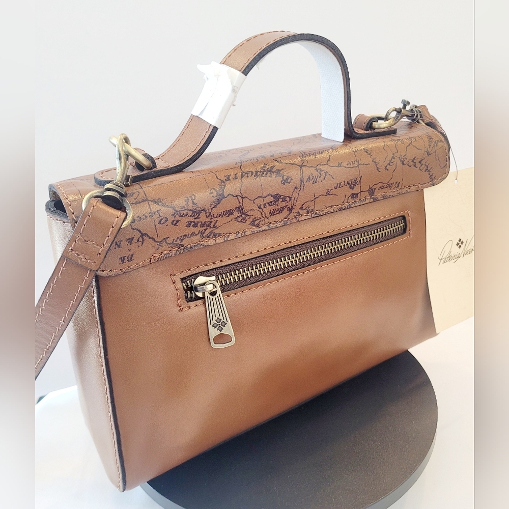 Patricia Nash Signature Map Carisbrooke Riot Rust Satchel - Picture 5 of 7